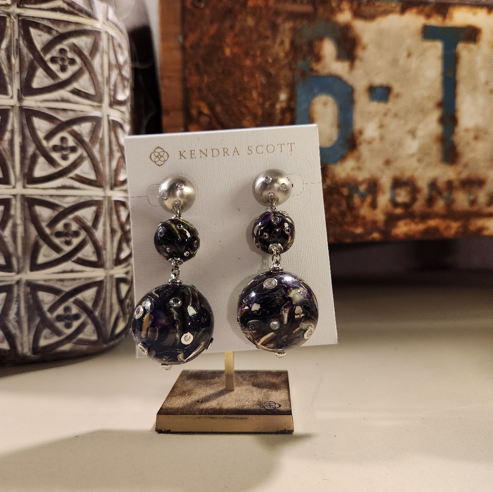 Kendra Scott Purple and Silver Earrings